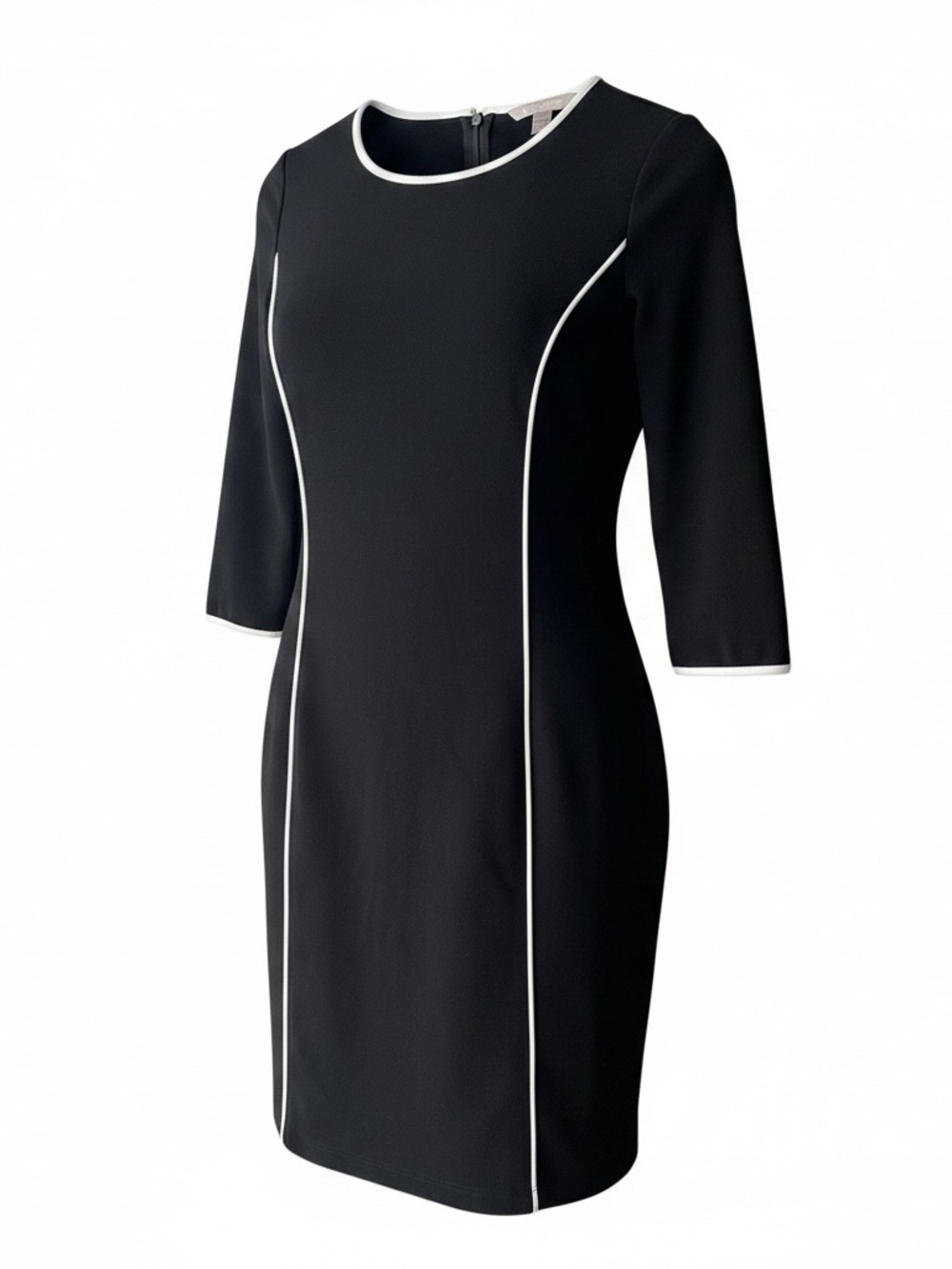 BANANA REPUBLIC black with white piping dress size 2 Petite
